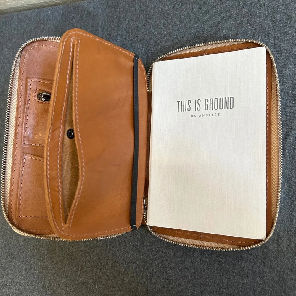This Is Ground Mod Leather Organizer Toffee Brown Zip Case Insert Notebook